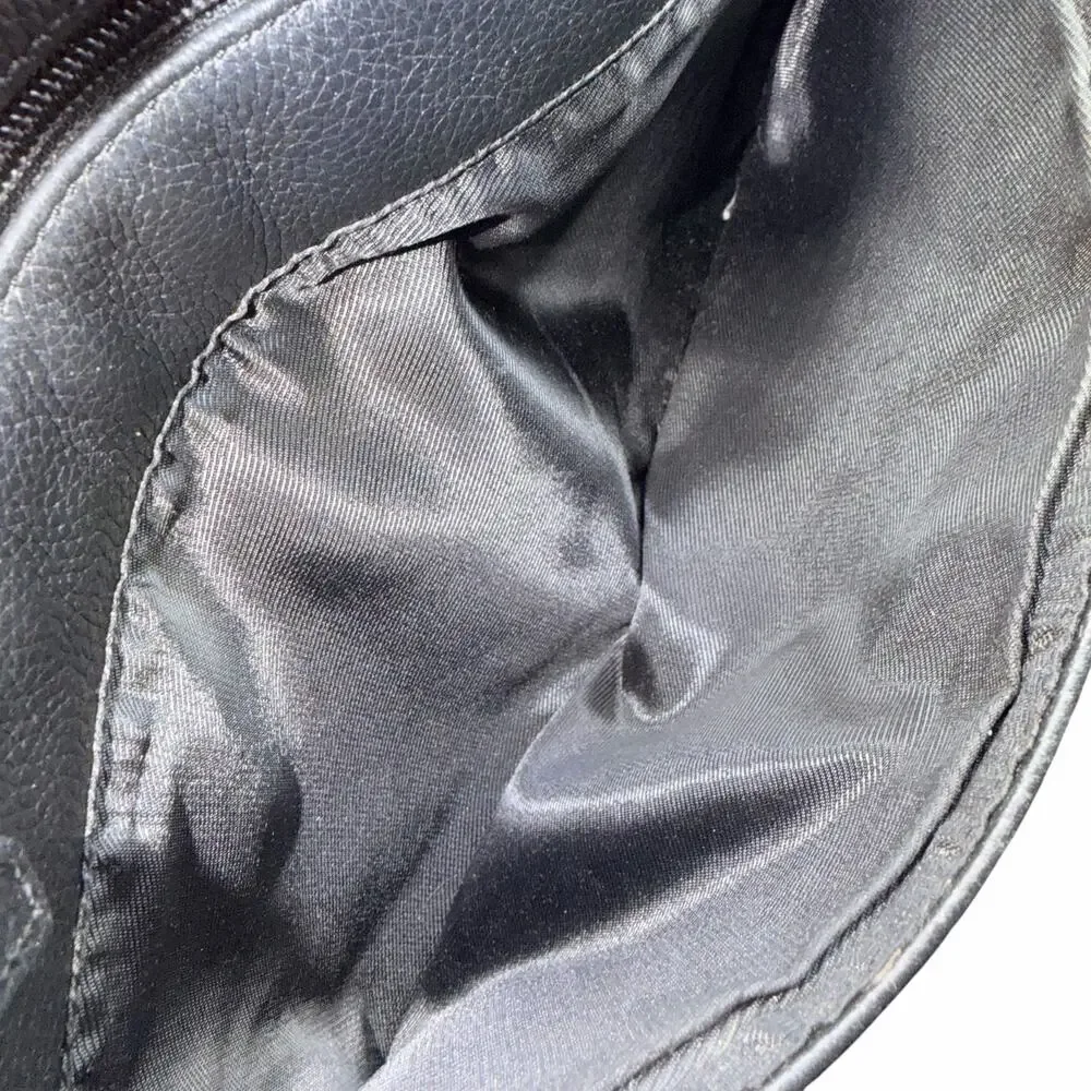 The Sak Black Pebbled Leather Shoulder Tote Bag Zip Top